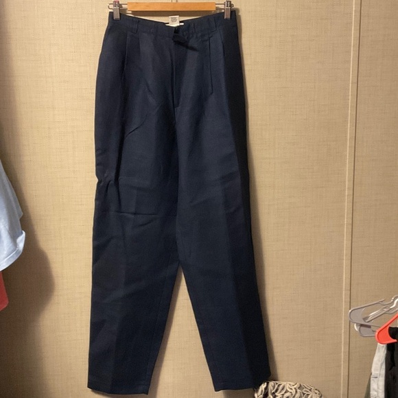 Elegant Navy Women's Straight Leg Pants - Picture 1 of 4